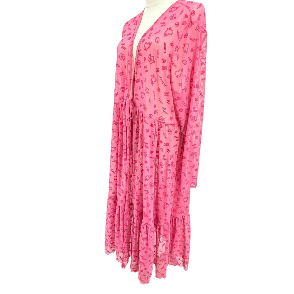 Torrid X Betsey Johnson Womens Maxi Dress Mesh Flocked Duster Swim Coverup 2x - Picture 5 of 8